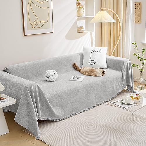 MEETSKY Sofa Covers for 3 Seats 91 x 134 Light Gray 1
