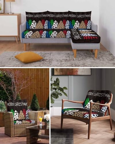 Black Christmas Tree Sofa Cushion Covers Washable and Stretchable