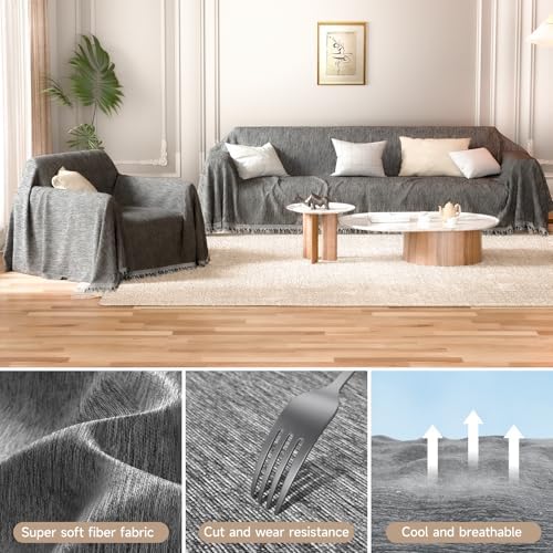 L Shaped Couch Covers 2 Piece Deep Grey