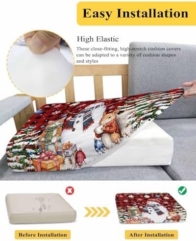 Christmas Poinsettia Sofa Covers Stretchable Slipcovers for L T Shape Couch