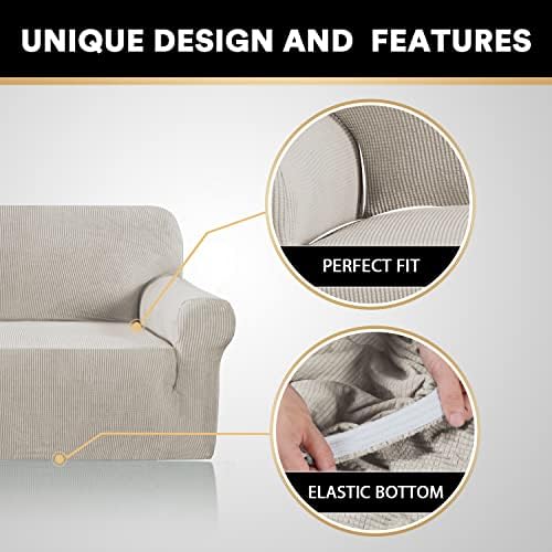 PrinceDeco Stretch Loveseat Sofa Cover for Pets and Kids