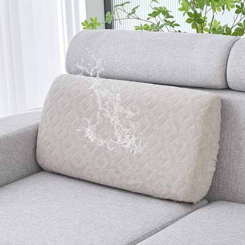 Genina Waterproof Stretch Sofa Cushion Covers with Elastic Bottom for Backrest
