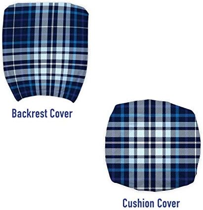 Ambesonne Navy Plaid Office Chair Slipcover Set