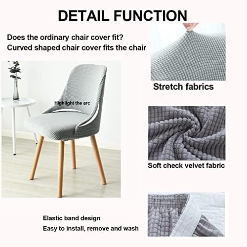Curved Bar Stool Slipcover with Armrest and Back Set of 2