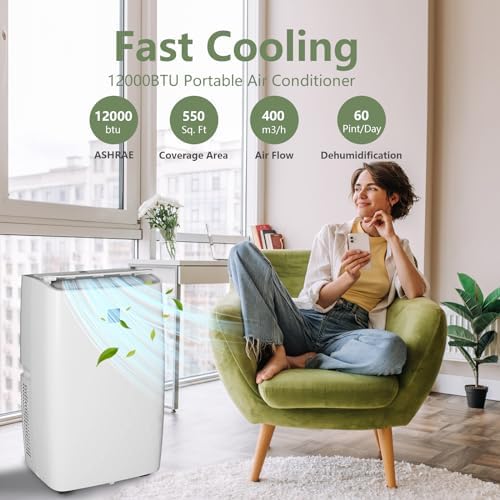 GAOMON 12000 BTU Portable Air Conditioner 3-in-1 Cool Fan Dehumidifier