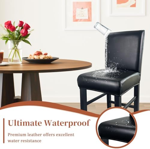 KIDOACOW PU Leather Bar Stool Covers 4 Pack 1