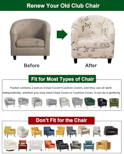 CRFATOP 2 Piece Club Chair Slipcover 14