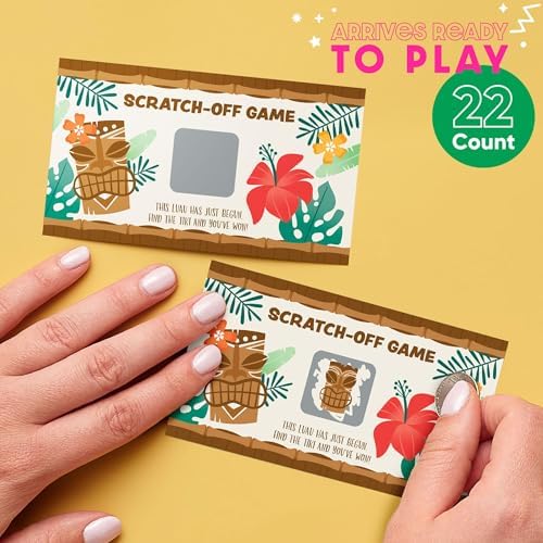 Big Dot of Happiness Tropical Luau Scratch Off Cards 22 Count