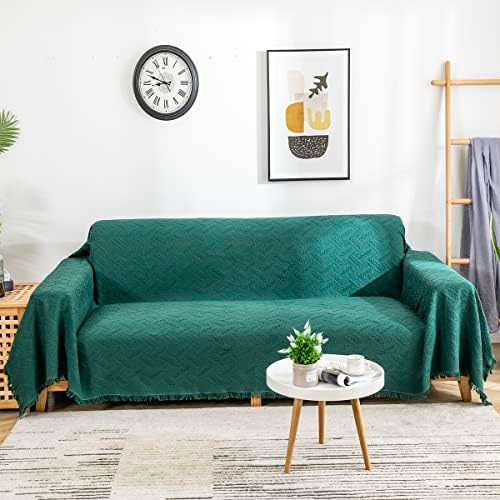 AIVIA Sofa Slipcover Cover Sheet Blanket Blackish Green 91x134 Inches