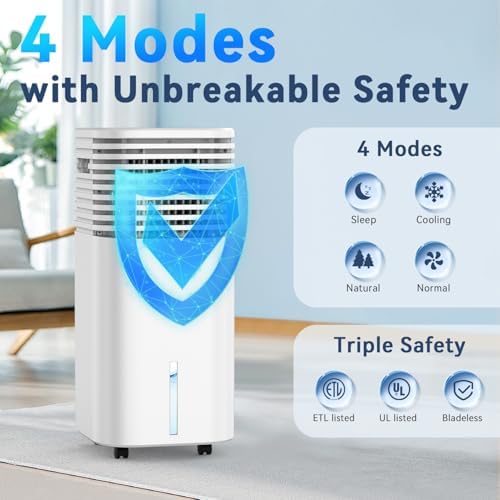 FANCOLE Windowless Portable Air Conditioner 4 Modes 3 Speeds