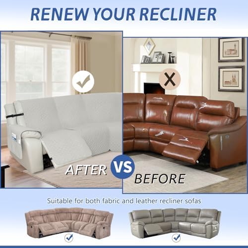 Arfntevss Waterproof L-Shaped Sectional Sofa Cover