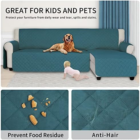 ISSUNTEX Reversible L Shaped Sofa Cover for Dogs and Kids