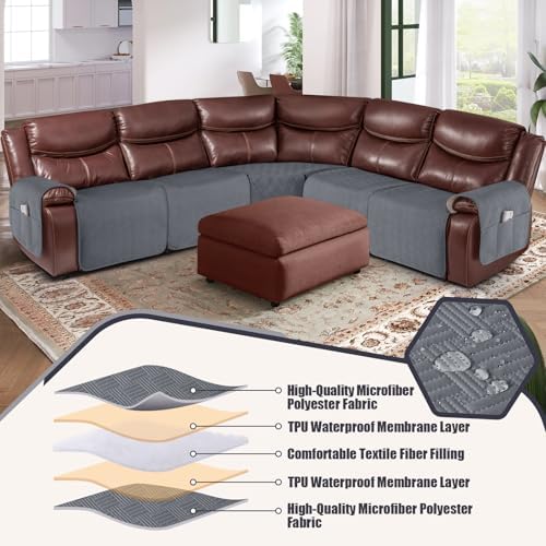 KinCam Waterproof Sectional Couch Covers for L Shape Recliner Sofa