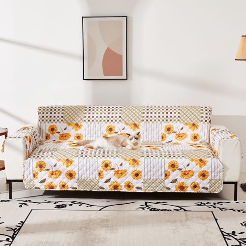 EVENHUG Reversible Floral Sofa Slipcover with Elastic Straps