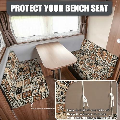 Biyejit Vintage Plaid RV Dinette Cushion Covers