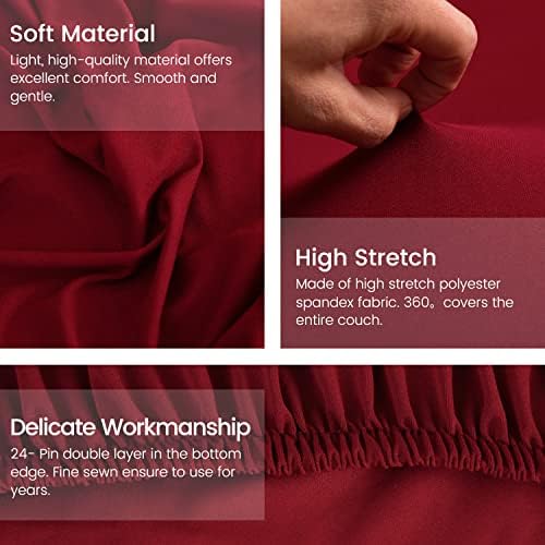 Elehealthy Sectional Sofa Covers 2 Pcs L Shape Couch Protector Red