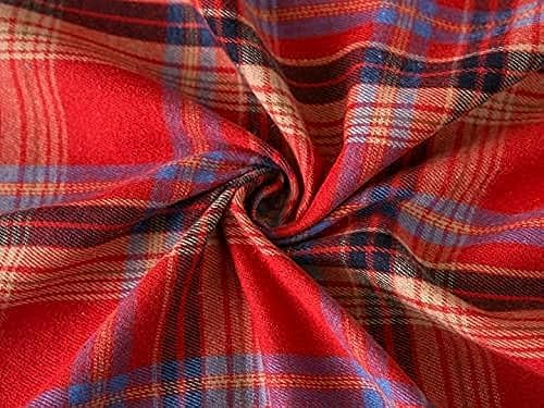 Christmas Plaid Sofa Cover with Tassels and Elastic