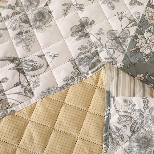 Skidproof Sofa Cover - Grey Bird Pattern for Pet and Kids Protection