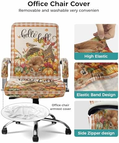 Office Chair Cover with Stretchable Armrests