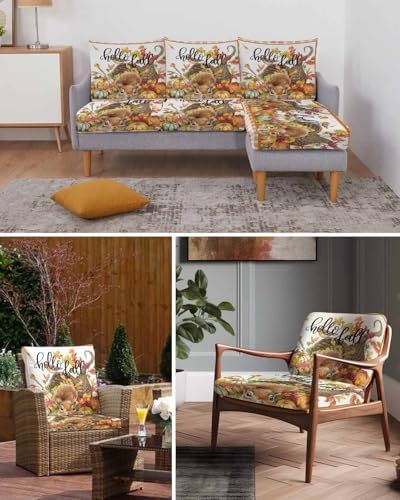 Thanksgiving Squirrel Orange Sofa Cushion Covers