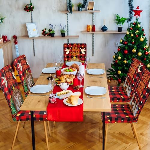 Fairooth Christmas Chair Covers with Nativity Design 4 Pcs