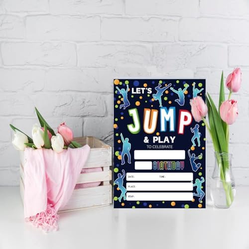 Trampoline Birthday Party Invitations 20 Pack