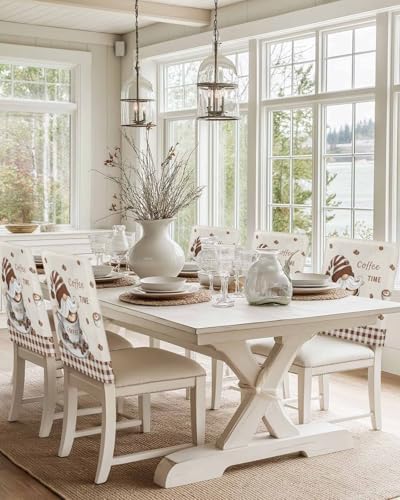 UYULILOY Coffee Time Chair Covers Set of 4