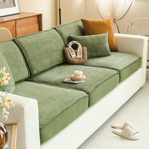 BSTMAI Stretch Sofa Cushion Cover 1pc Corduroy