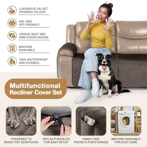 Timeles Waterproof Recliner Slipcover 5-Seat