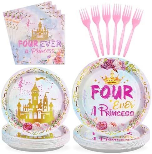 96 Pcs Princess Birthday Party Tableware Set