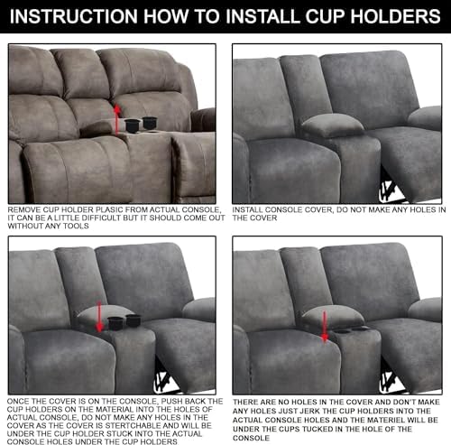 ULTICOR Reclining Love Seat Cover 8-Piece Set Thick and Soft