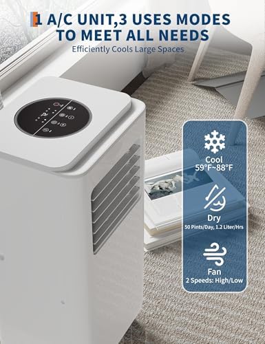 GarveeHome 8000 BTU Portable AC Unit with Dehumidifier and Remote