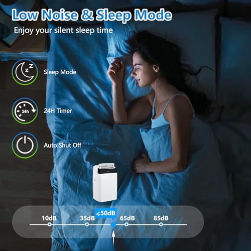 KOKEBREN 14000 BTU Portable Air Conditioner with Remote Control and 24H Timer