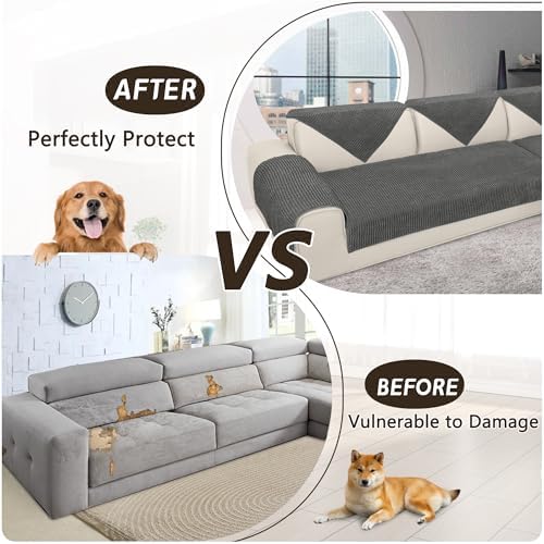 Arfntevss Plush Chenille L Shape Sofa Cover 3 Piece Set