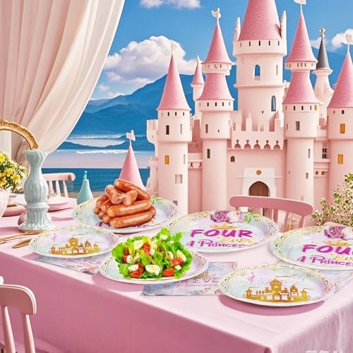 96 Pcs Princess Birthday Party Tableware Set