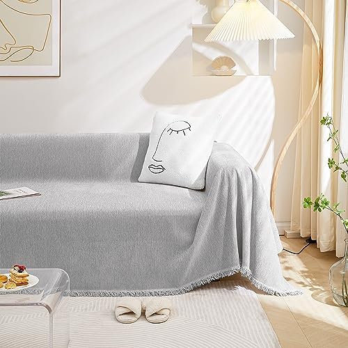 MEETSKY Sofa Covers for 3 Seats 91 x 134 Light Gray 1