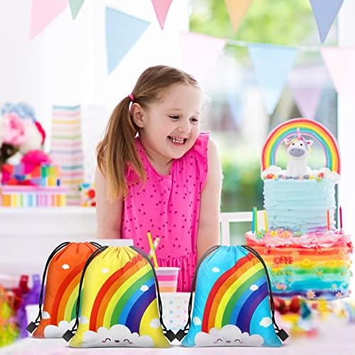 Ferraycle 24 Pcs Rainbow Party Favor Bags