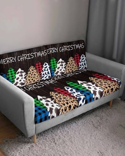 Black Christmas Tree Sofa Cushion Covers Washable and Stretchable