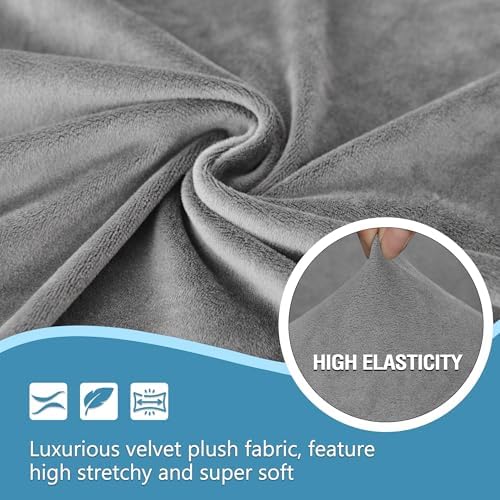 Luxury Velvet Stretch L Shape Sofa Cover Set