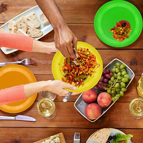 50 PCS 9 Inch Colorful Disposable Paper Plates