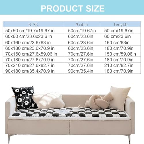 Fluffy Plaid Sofa Cover for Pets Large Grey