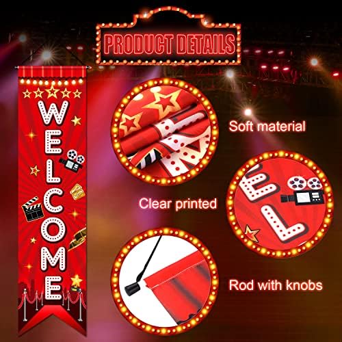 Movie Night Porch Sign Banner with Welcome and Now Showing