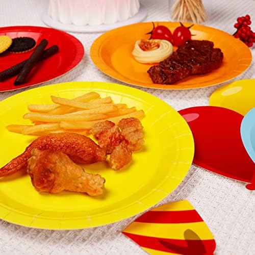 50 PCS 9 Inch Colorful Disposable Paper Plates