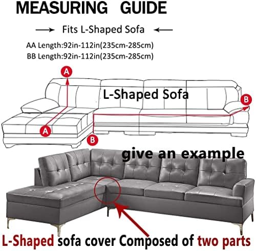 Super Stretch Sectional Couch Covers for 33 Seaters L-Shaped Sofa