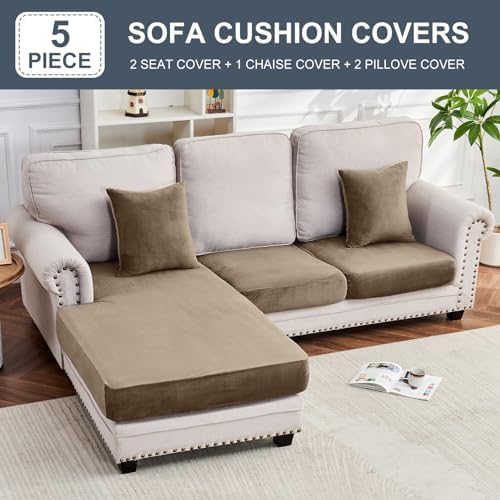 Taque 3-Piece Velvet Couch Cushion Covers