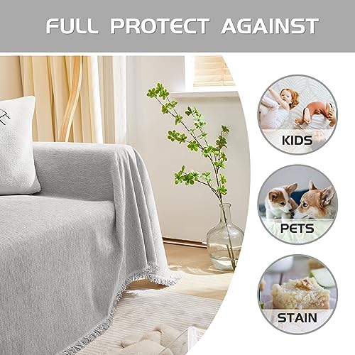 MEETSKY Sofa Covers for 3 Seats 91 x 134 Light Gray 1