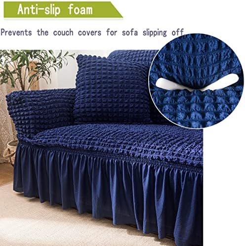 Qubjus Stretch Sofa Slipcover with Elastic Bottom and Skirt