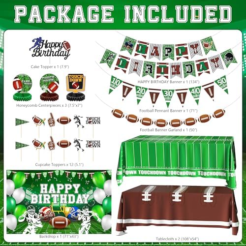 Football Birthday Party Decorations Superbowl Supplies