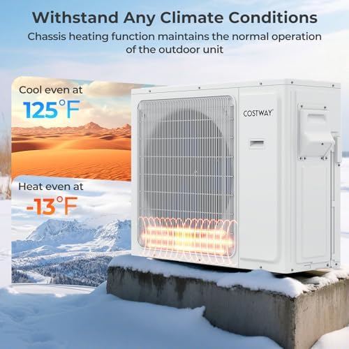 COSTWAY 3 Zone Mini Split AC System with Smart Control