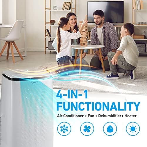 Coby CBPAC1080H 4-in-1 Air Conditioner with Heater Fan Dehumidifier 15000 BTU